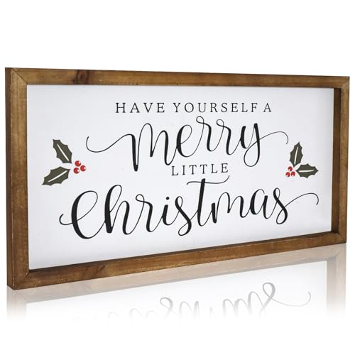 Holiday Wooden Wall Sign - Have Yourself A Merry Little Christmas - 16 x 8 Inches