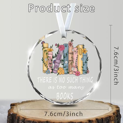 Stained Glass Christmas Ornament for Book Lovers - 7.6cm