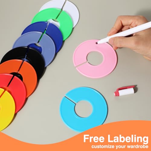 Giantree 10-Piece Round Closet Dividers for Hanging Clothes, Multi-Color