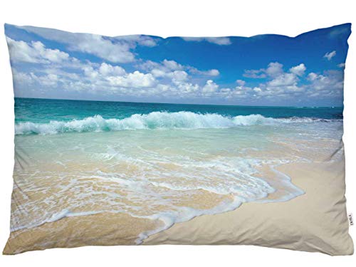 EKOBLA Tropical Beach Lumbar Pillow Cover, 20x30 Inch Microfiber Cushion Case