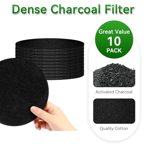 10 Pack Compost Bin Charcoal Filters - Odor-Absorbing 6.7" Replacement
