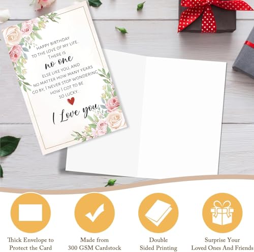 Romantic Birthday Card for Partner - Premium 300gsm Paper