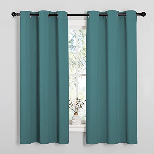 NICETOWN Blackout Curtains 2 Pack Sea Teal 42x63 Inches Room Darkening Drapes