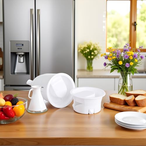 2-Pack White Plastic Lids for Glass Water Pitchers - Splash Resistant & Dust Proof