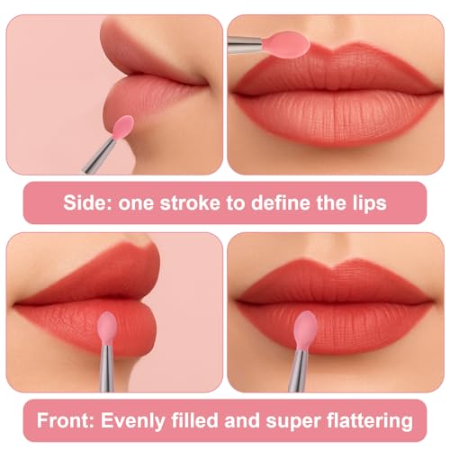 Silicone Lip Scrub Brush 10 Pcs 3-in-1 Exfoliator & Mask Applicator