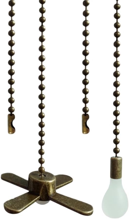 Bronze Ceiling Fan Pull Chain Set - 12 Inch Decorative Extenders