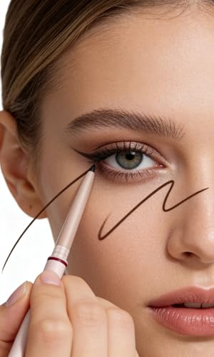 WOANICER 2-in-1 Waterproof Gel Eyeliner Pencil with Smudger - Brown