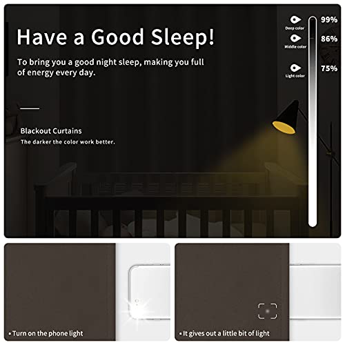 Easy-Going Blackout Curtains, Thermal Insulated Grommet Drapes, 42x84, Coffee