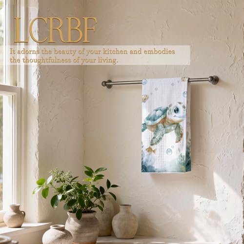 LCRBF Sea Turtle Coastal Ocean Hand Towels for Kids Bathroom 16x24 Inch
