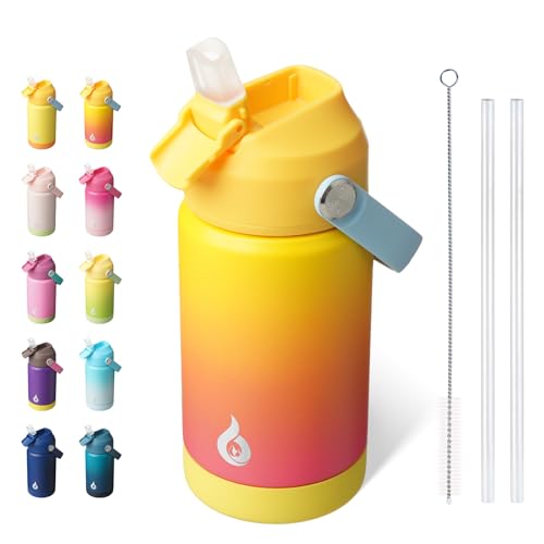 BJPKPK 12oz Insulated Stainless Steel Water Bottle with Straw Lid
