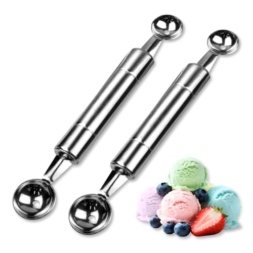 Double-Ended Stainless Steel Fruit & Ice Cream Scoop - 30mm
