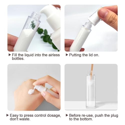 Juxiamal 10ml Empty Airless Pump Bottle Travel Foundation Container