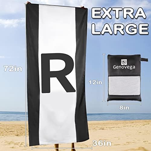 Personalized Oversized Microfiber Beach Towel - Quick Dry & Compact