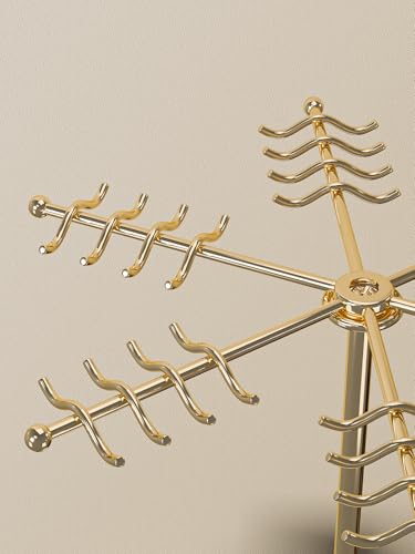 Elegant Tree-Shaped Necklace Holder Organizer - Gold Jewelry Display Stand