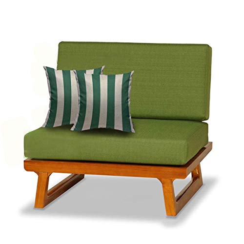Mugod Emerald Green Striped Throw Pillow Cover - 18x18 Inch