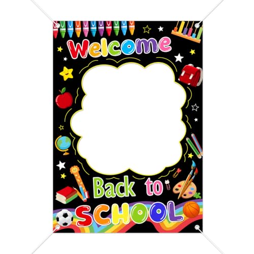 Welcome Back to School Backdrop Banner - 50x70.8 Inch Photo Booth Decoration