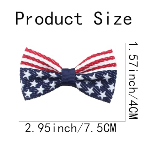 American Flag Patriotic Hair Bow Clips, Red White and Blue 6-Pack