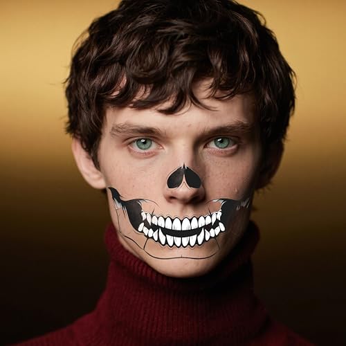 Halloween Temporary Face Tattoos - Waterproof Skeleton Zombie Makeup Stickers