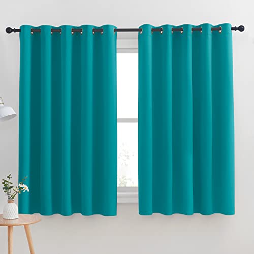NICETOWN Thermal Insulated Blackout Curtains, Peacock Teal, 70x63" (Set of 2)
