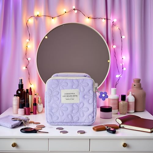 Tustao Purple Cosmetic Bag & Lipstick Holder Travel Pouch