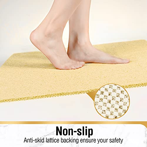 HITSLAM Non-Slip Bathtub Mat 24x24 Inch Soft PVC Quick Drying