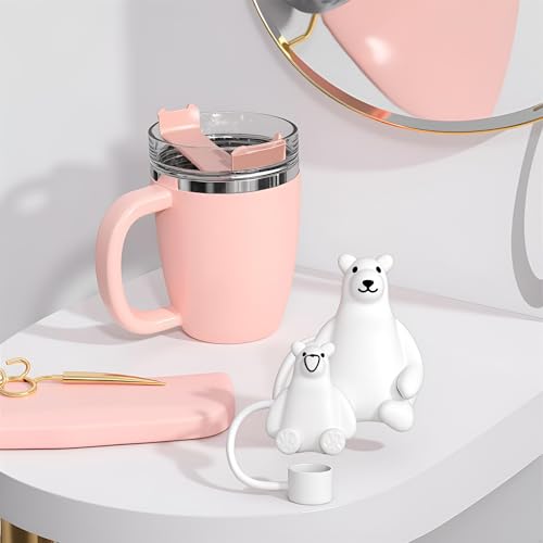 Polar Bear Silicone Straw Covers for Stanley Cup - Set of 4