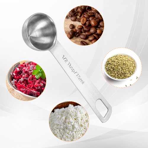 Lusofie 2 PCS Stainless Steel Measuring Spoons 7.5ml for Cooking