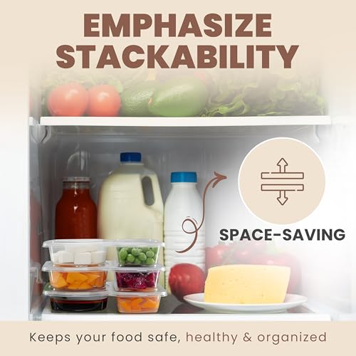 Blacksof 20-Pack Reusable Snack Containers, 2-Compartment Leakproof Boxes