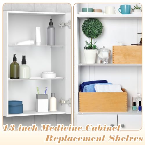 13-Inch Medicine Cabinet Replacement Shelf - Steel Wall-Mounted Storage
