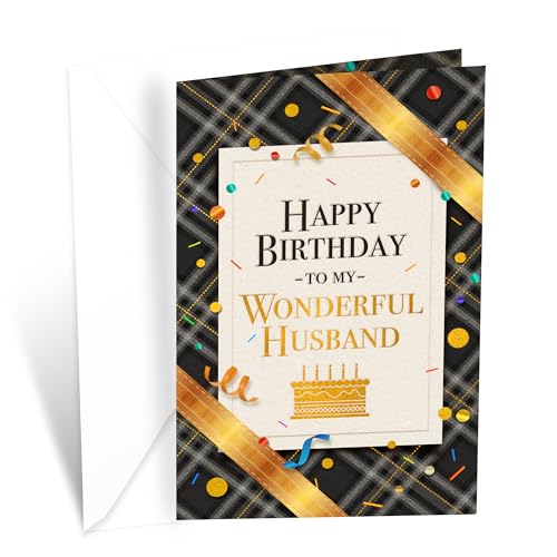 Premium Husband Birthday Card - Eco-Friendly, Made in America, 5x7.75in
