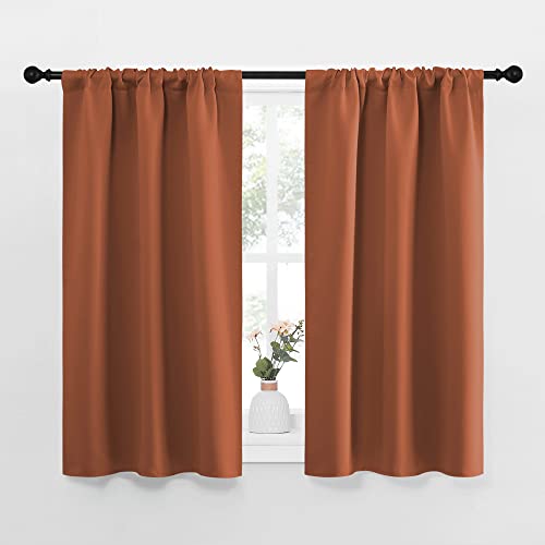 NICETOWN Thermal Insulated Blackout Curtains - Burnt Orange, 34x45, 2-Pack