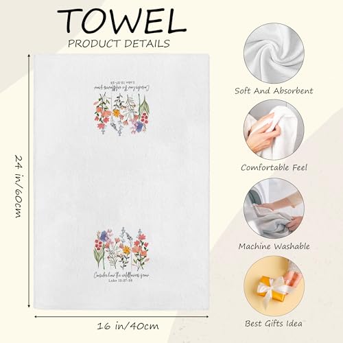 Summer Kitchen Towels – Christian Wildflower Dish Towels 16x24