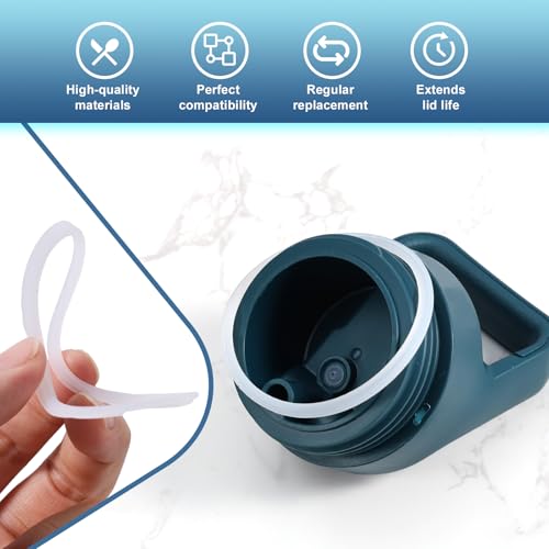 6pcs Water Bottle Seal Ring & Breather Plug Kit, Including 6 Breather Plug & 6 Cap O Ring Gasket Replacement Accessories Compatible with YETI Rambler Jr 12oz Kid Cup (Outer Diameter: 2.72x2.72 Inch)