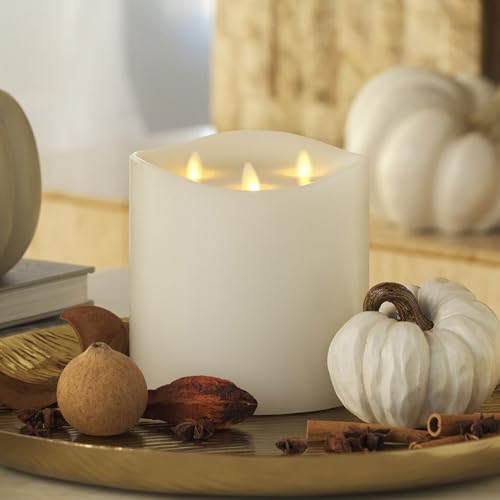 Luminara 5.8 x 5.7 Inch Tri-Flame Flameless LED Candle White Moving Flame