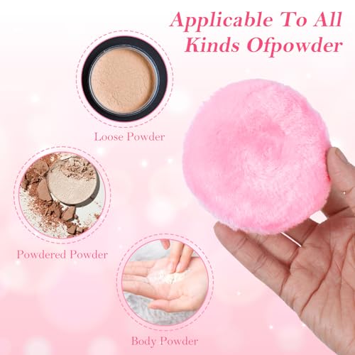 Large Fluffy Body Powder Puffs 3.5 Inch Thick Makeup Dusting 2-Pack