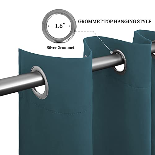 Easy-Going Thermal Blackout Curtains - 2 Panels 52x46 in, Bluestone