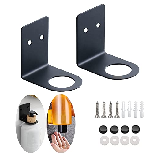 BiJun Wall-Mounted Soap Dispenser Holder - Black 2 Pack