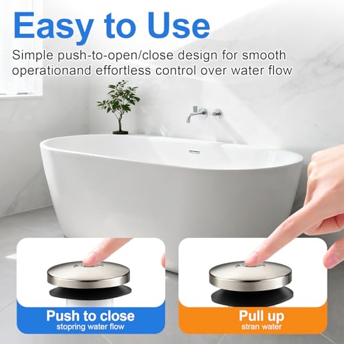 Foot Actuated Bathtub Drain Stopper with Thread Adapters