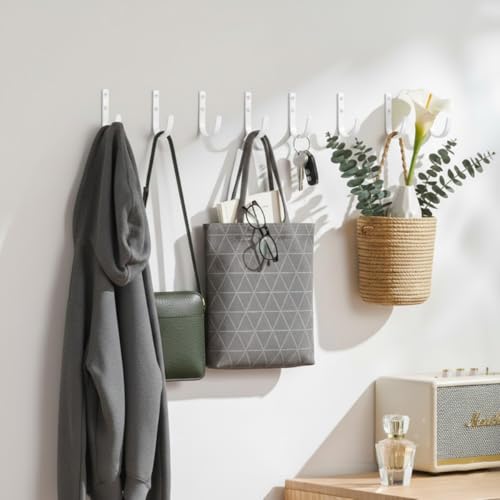 5-Pack Metal Wall Hooks Heavy Duty 22lb Capacity for Coat Towel Bag