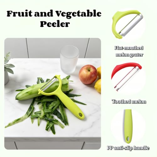 Ergonomic Vegetable Peeler Set with Serrated Stainless Steel Blades - 2 Pack