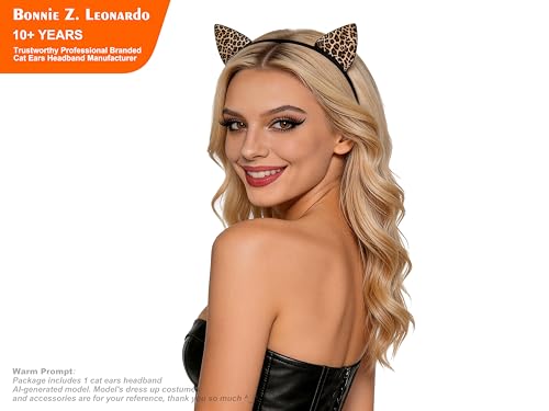 Leopard Cat Ears Headband Handcrafted Cute Hair Accessory for Costumes