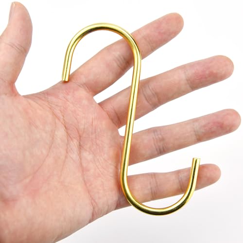10-Pack Gold S Hooks, 4.7-Inch Heavy Duty Stainless Steel Utility Hooks