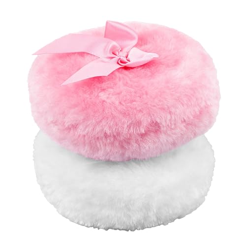 Xyembu 2-Pack Large Body Powder Puff 3.5 Inch Soft Velour Dusting Puff