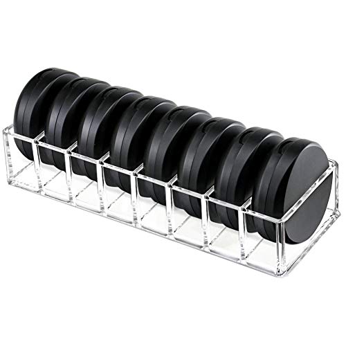 Weiai Clear Acrylic Makeup Organizer 11.2x3.5x2 Inch - 8 Compartment Holder