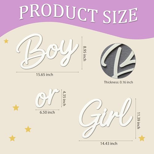 Premium Felt Boy or Girl Sign for Gender Reveal Party Decor