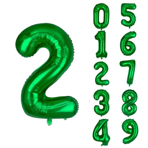 Keyali 40 Inch Number 2 Foil Helium Balloon Green Birthday Party Decoration