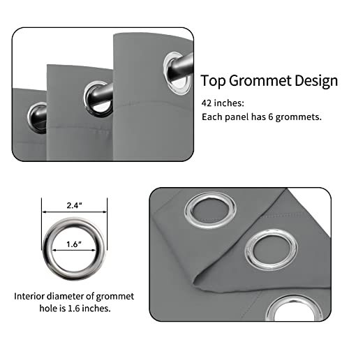 Easy-Going Blackout Curtains - Noise Reduction & Thermal Insulated, 42x54 in, Light Gray, 2 Panels