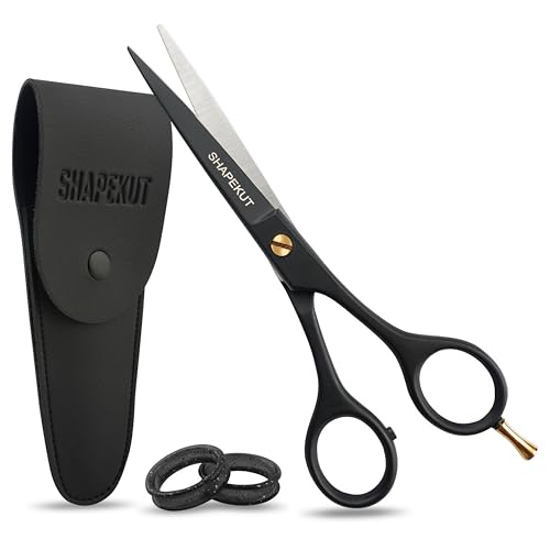 SHAPEKUT Professional 6.5 Inch Hair Cutting Scissors, Black Stainless Steel Barber Shears