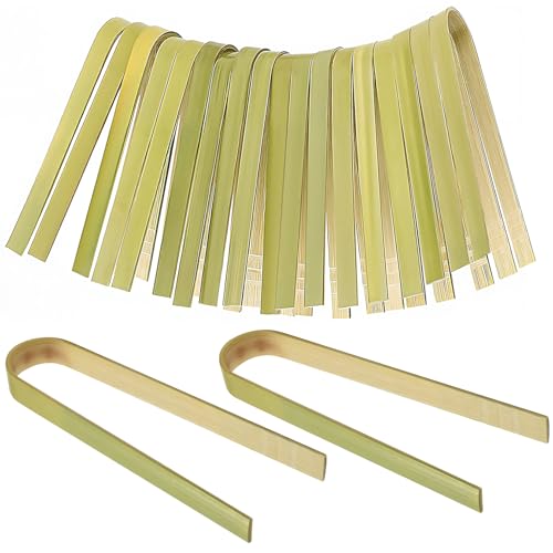 Mini Bamboo Tongs - 20 Disposable Wooden Tongs for Charcuterie