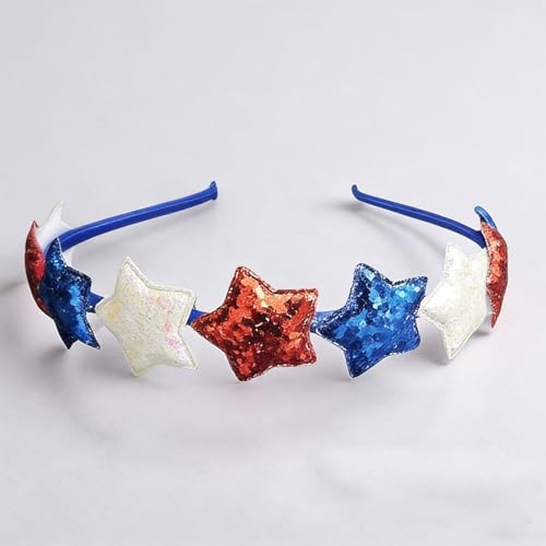 Patriotic Glitter Star Headband for 4th of July Independence Day